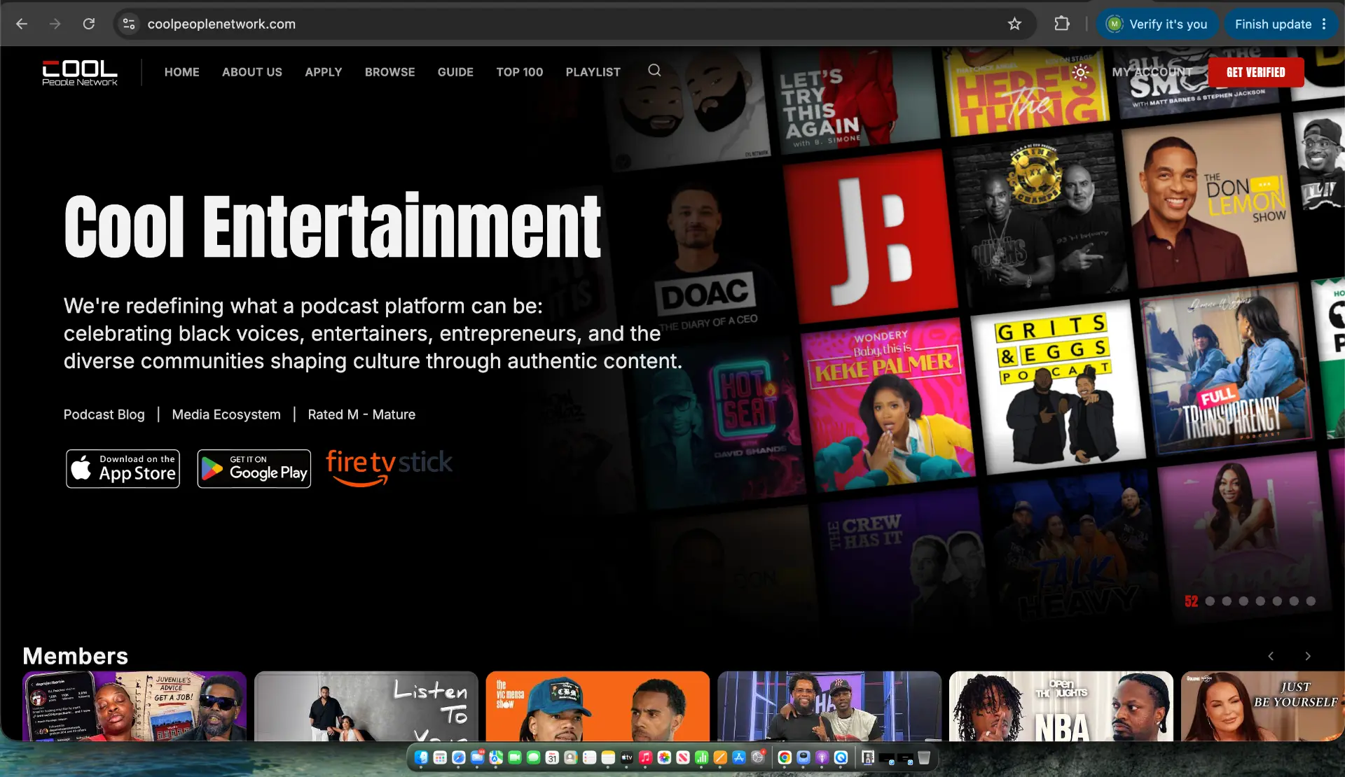 Cool People Network website after the DOMAINDR+ redesign