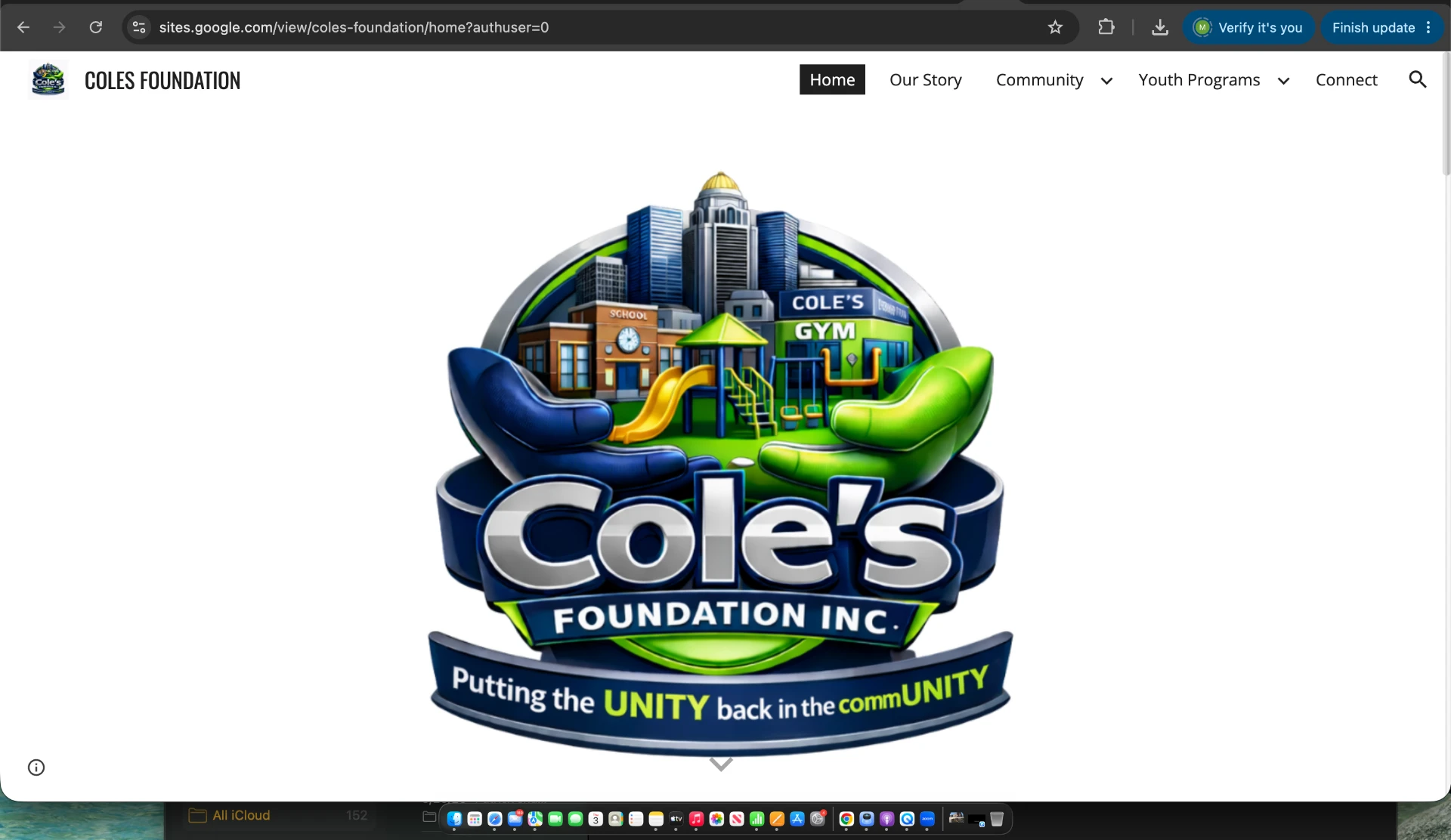 Coles Foundation website before the redesign