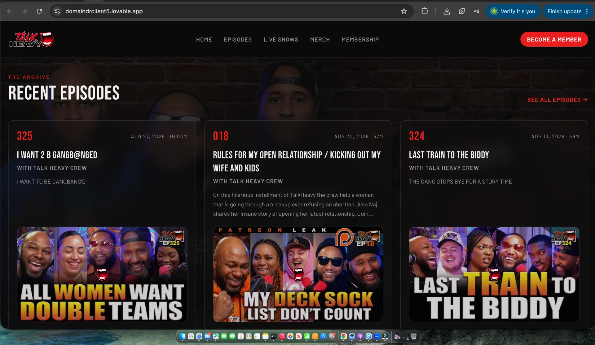 Talk Heavy Podcast website thumbnail