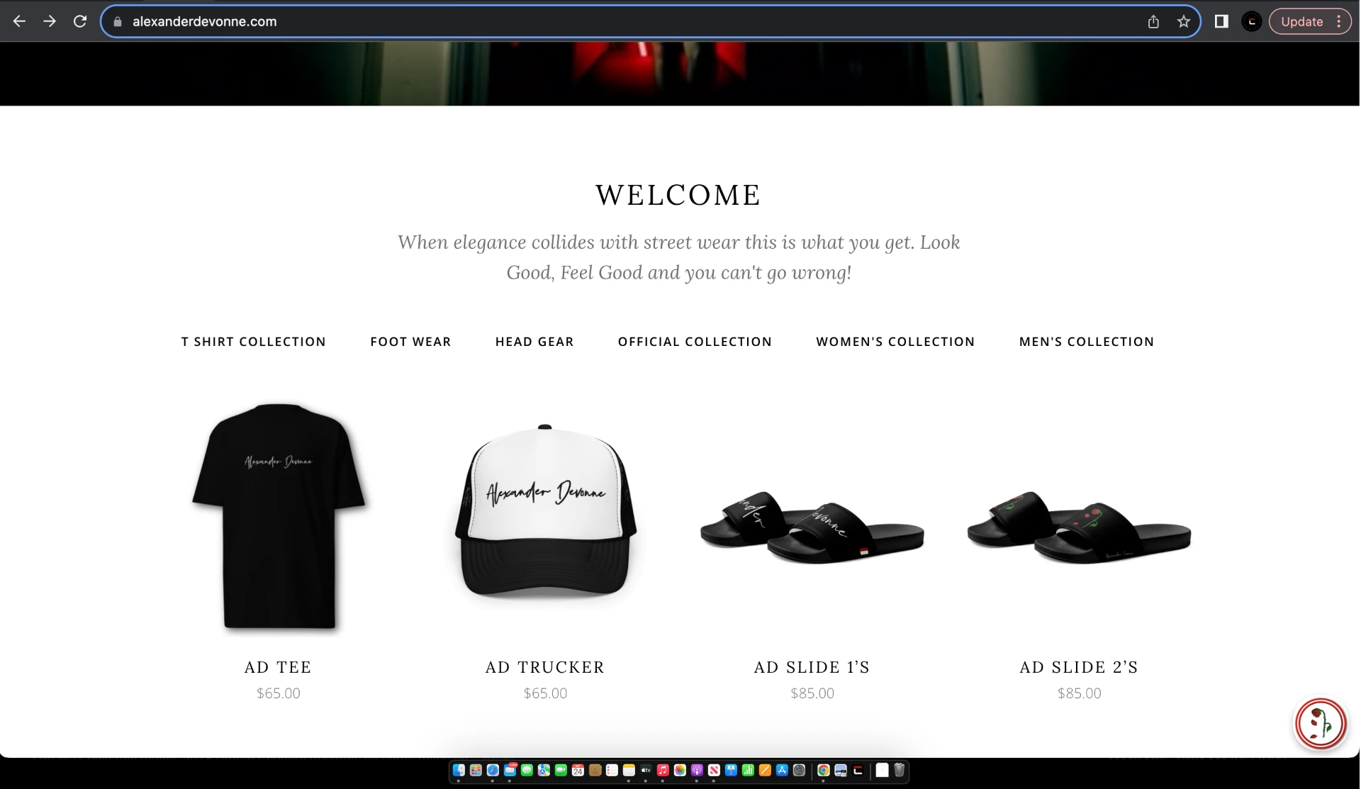 Alexander Devonne website before the redesign
